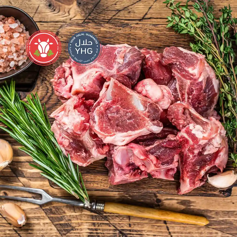 Halal Beef Diced Beef (Bone-In) — Bone-Rich — Casserole Halal Beef Diced Beef (Bone-In) — Bone-Rich — Casserole
