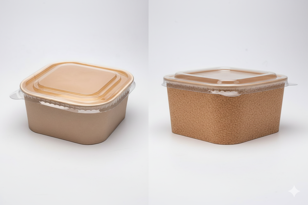 Kraft Square Food Bowls with Lids 500ml (18oz) & 750ml (27oz) Pack of 20 Kraft Square Food Bowls with Lids 500ml (18oz) & 750ml (27oz) Pack of 20