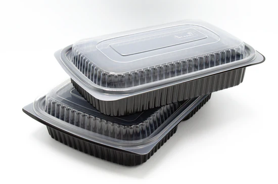 Microwave Container Rectangle PP Black Base with Lids 1079ml (38oz) & 1715ml (58oz) Pack of 20 Microwave Container Rectangle PP Black Base with Lids 1079ml (38oz) & 1715ml (58oz) Pack of 20
