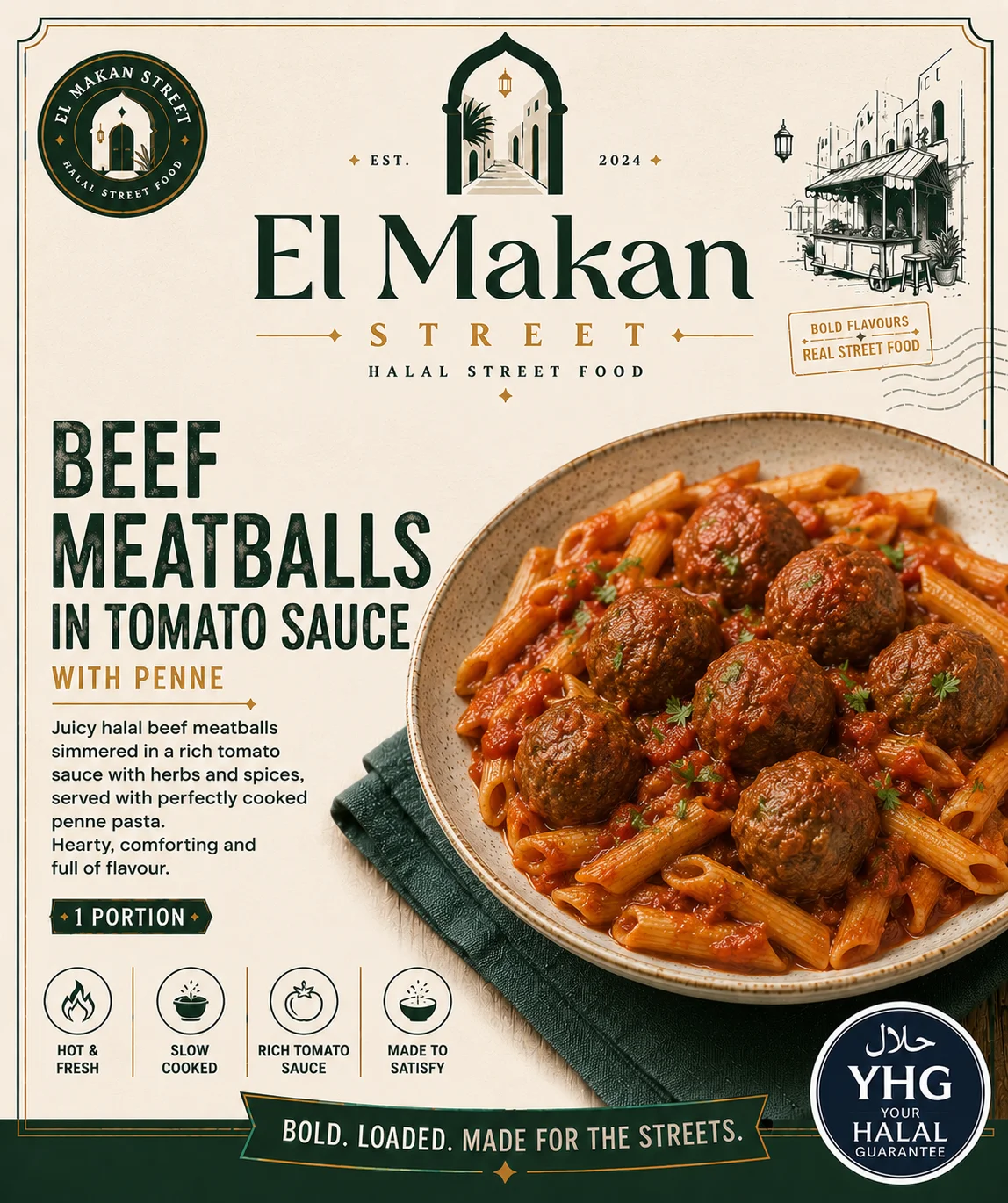 Halal Beef Meatballs in Tomato Sauce with Penne Halal Beef Meatballs in Tomato Sauce with Penne