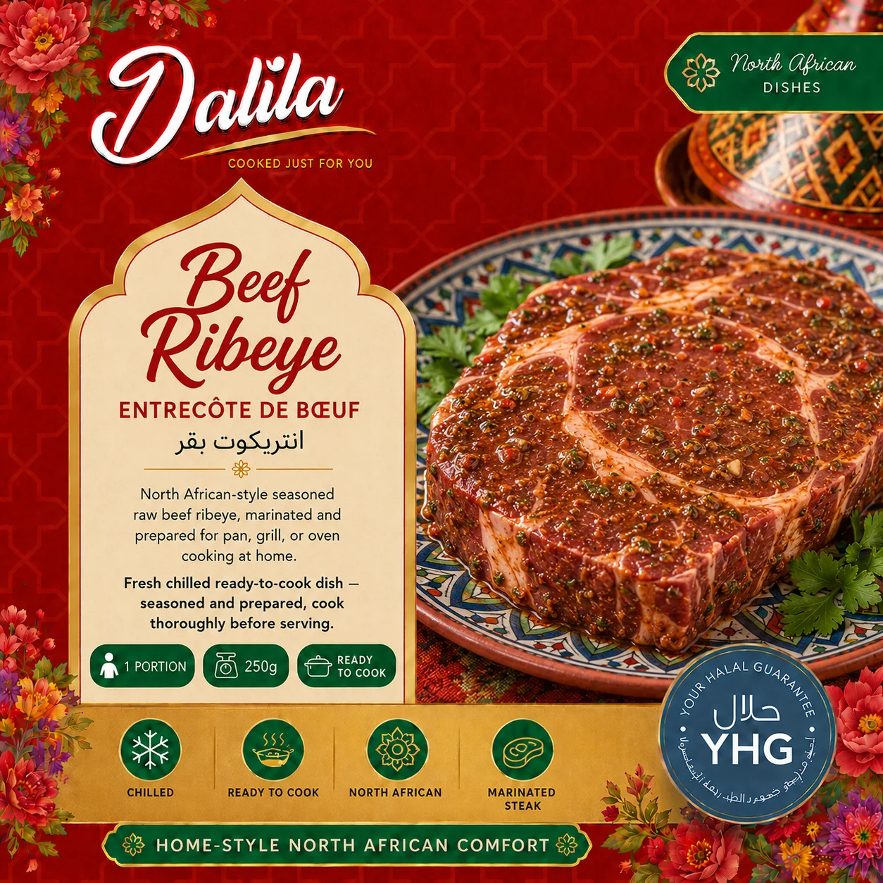 Halal Beef Ribeye (Entrecôte) — Ready to Cook Halal Beef Ribeye (Entrecôte) — Ready to Cook
