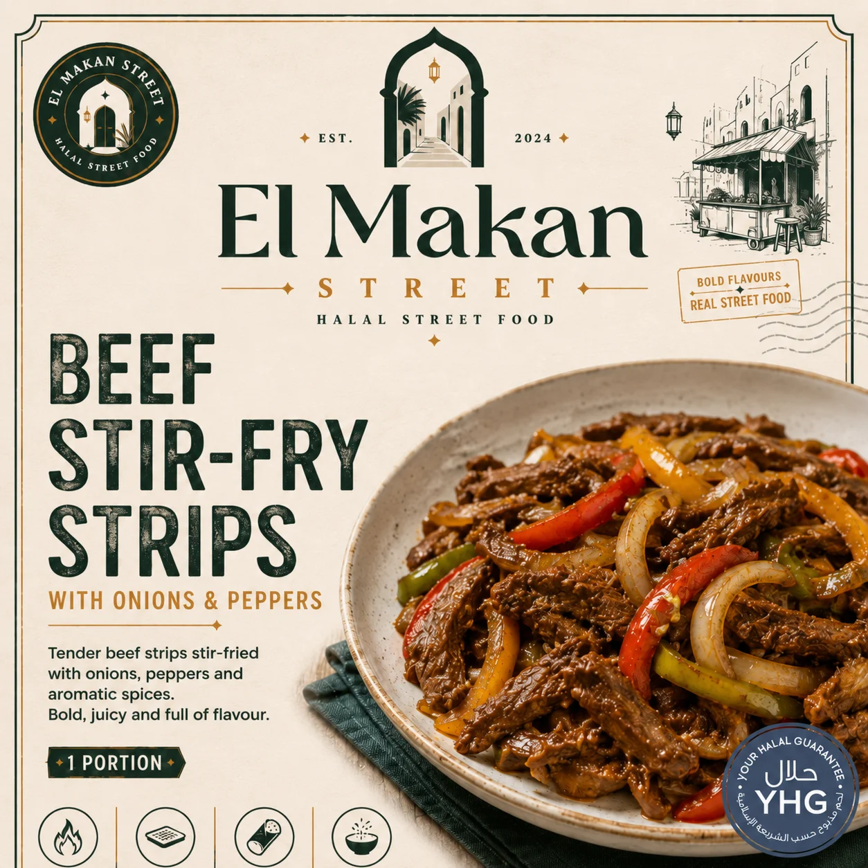 Halal Beef Stir-Fry Strips with Onions & Peppers Halal Beef Stir-Fry Strips with Onions & Peppers