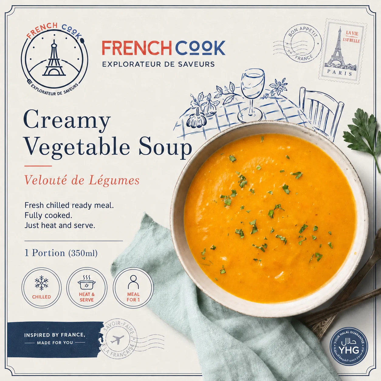 Halal Creamy Vegetable Soup (Velouté de Légumes) Halal Creamy Vegetable Soup (Velouté de Légumes)