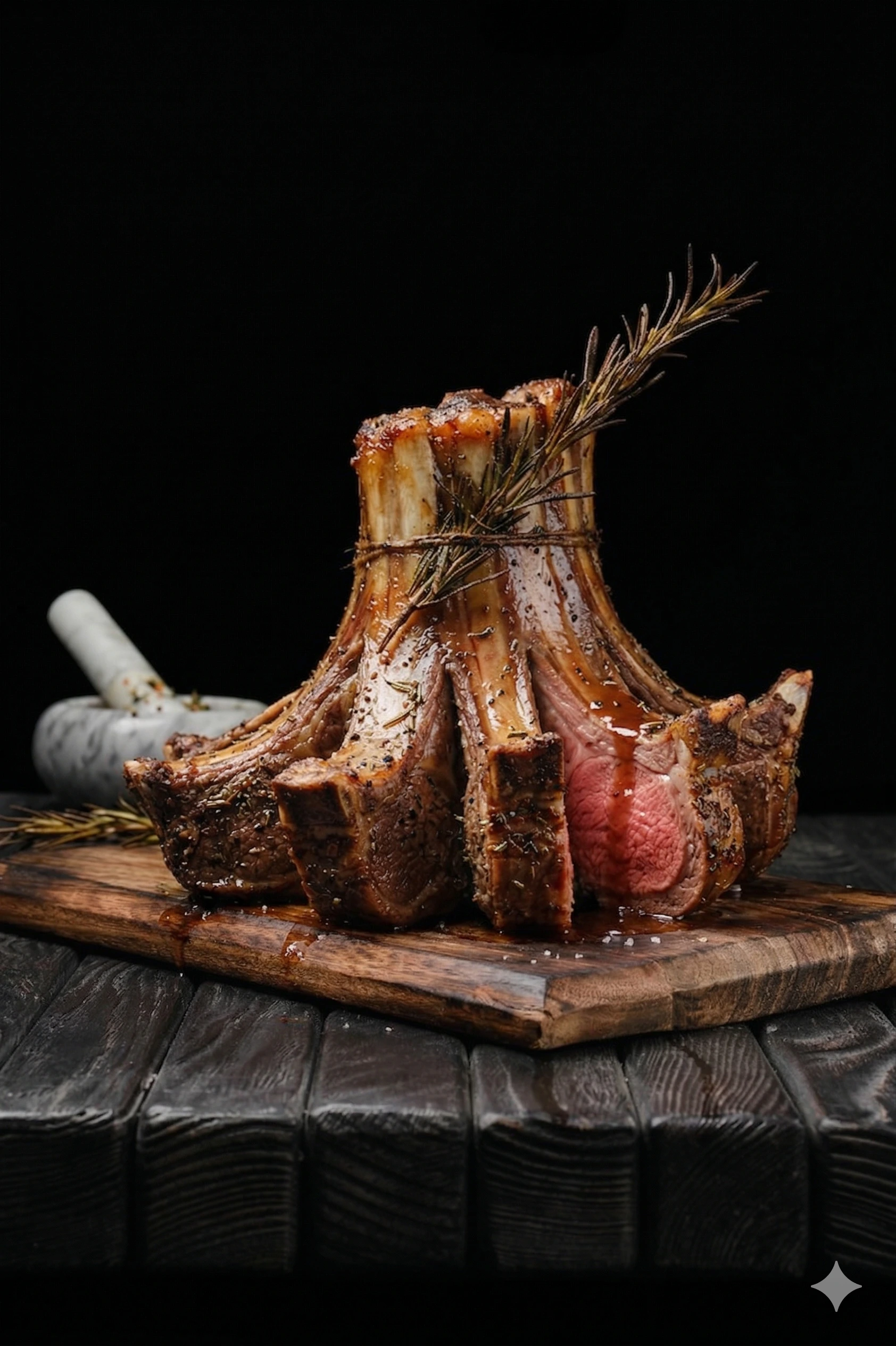 Halal Lamb Standing Rib Roast — Pre-Cooked Halal Lamb Standing Rib Roast — Pre-Cooked