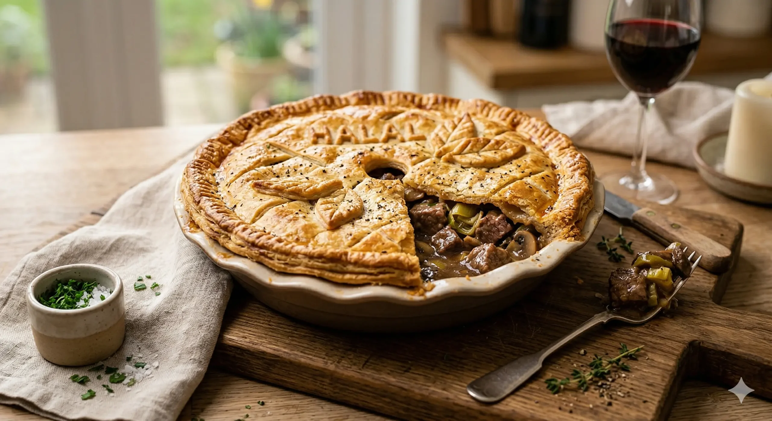 Halal Steak, Leek & Mushroom Pie Halal Steak, Leek & Mushroom Pie