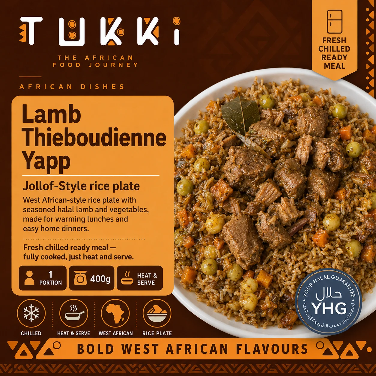 Halal Lamb Thieboudienne Yapp (Jollof-Style Rice Plate) Halal Lamb Thieboudienne Yapp (Jollof-Style Rice Plate)