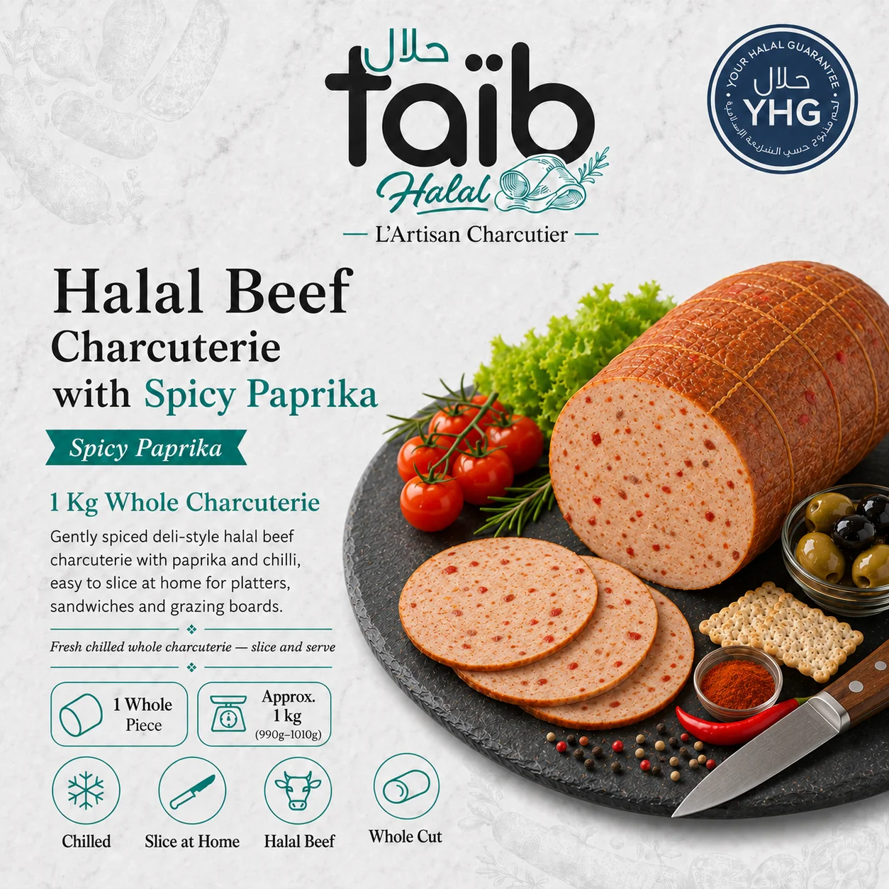Halal Beef Charcuterie with Spicy Paprika Halal Beef Charcuterie with Spicy Paprika
