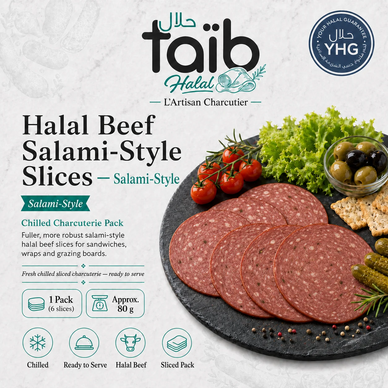 Halal Beef Salami-Style Slices Halal Beef Salami-Style Slices