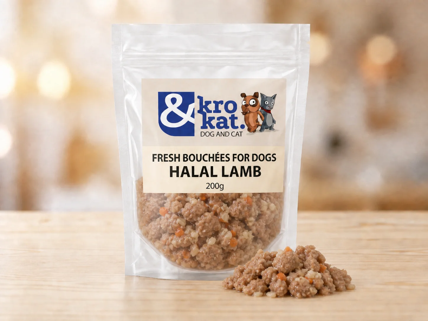 Kro&Kat Fresh Bouchées for Dogs — Halal Lamb 200g Kro&Kat Fresh Bouchées for Dogs — Halal Lamb 200g