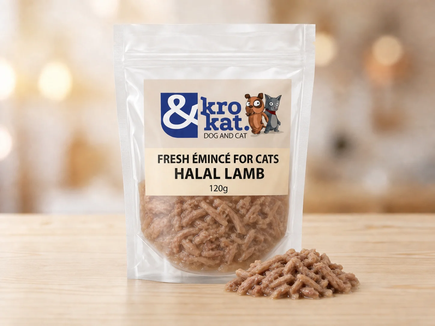 Kro&Kat Fresh Émincé for Cats — Halal Lamb 120g Kro&Kat Fresh Émincé for Cats — Halal Lamb 120g