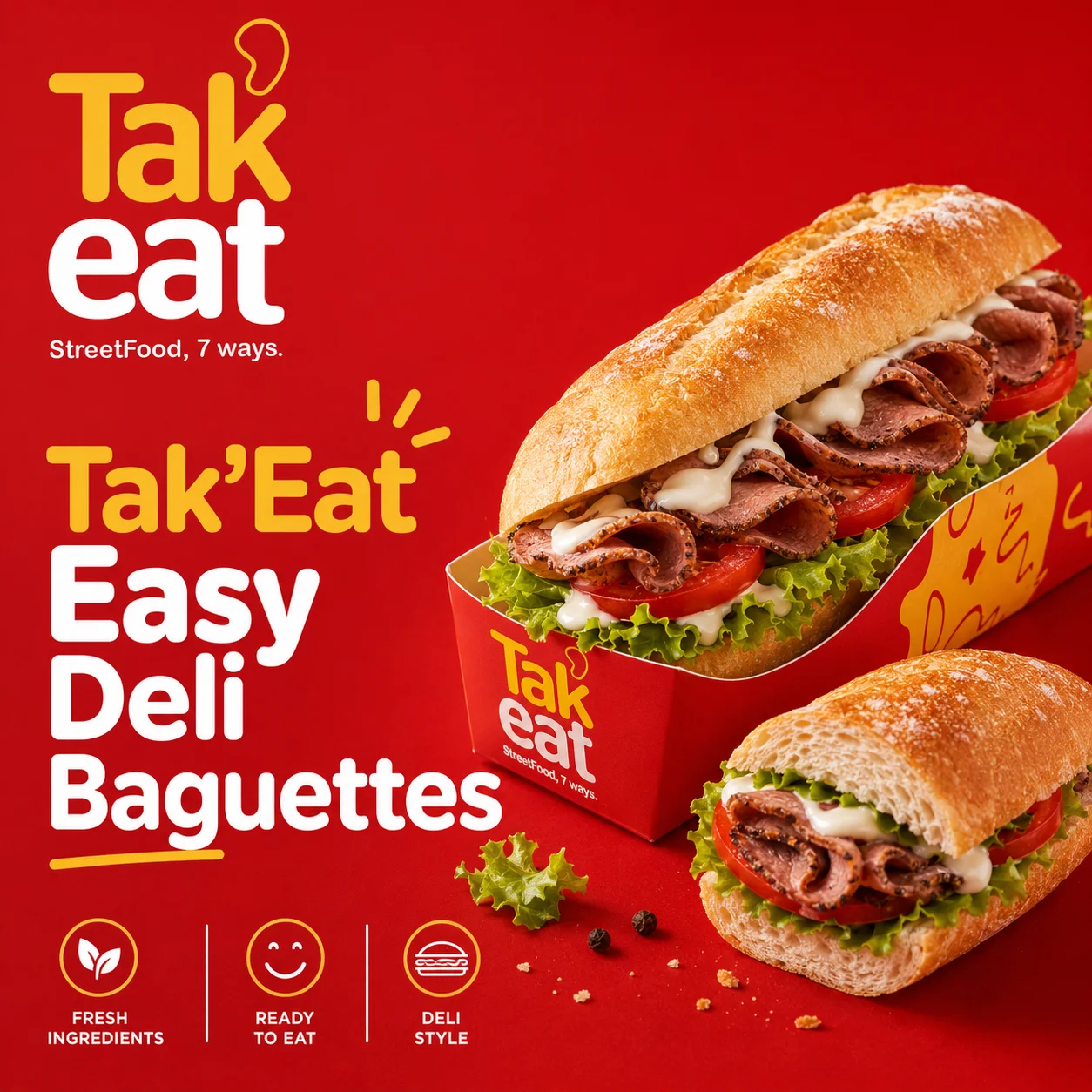 Tak’Eat Halal Easy Deli Baguettes Tak’Eat Halal Easy Deli Baguettes